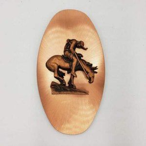 Copperama by Victor Personette Signed 3D Wall Art End of Trail Warrior Vintage